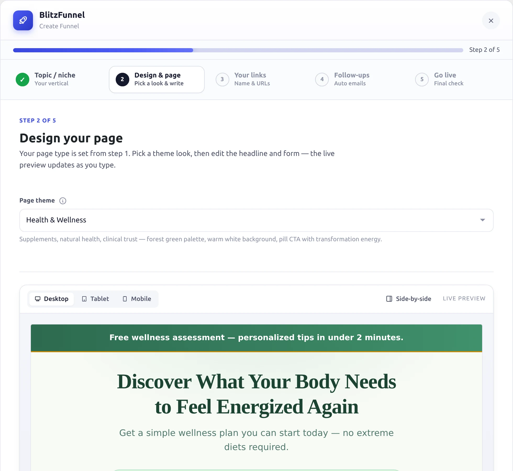 Step 2: design your page