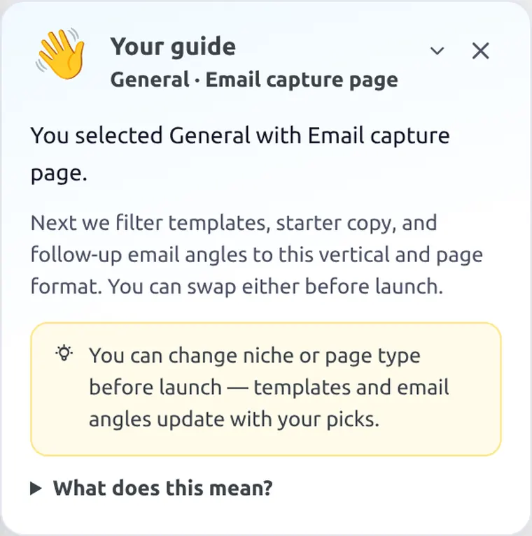 Guide mentor panel with contextual tips